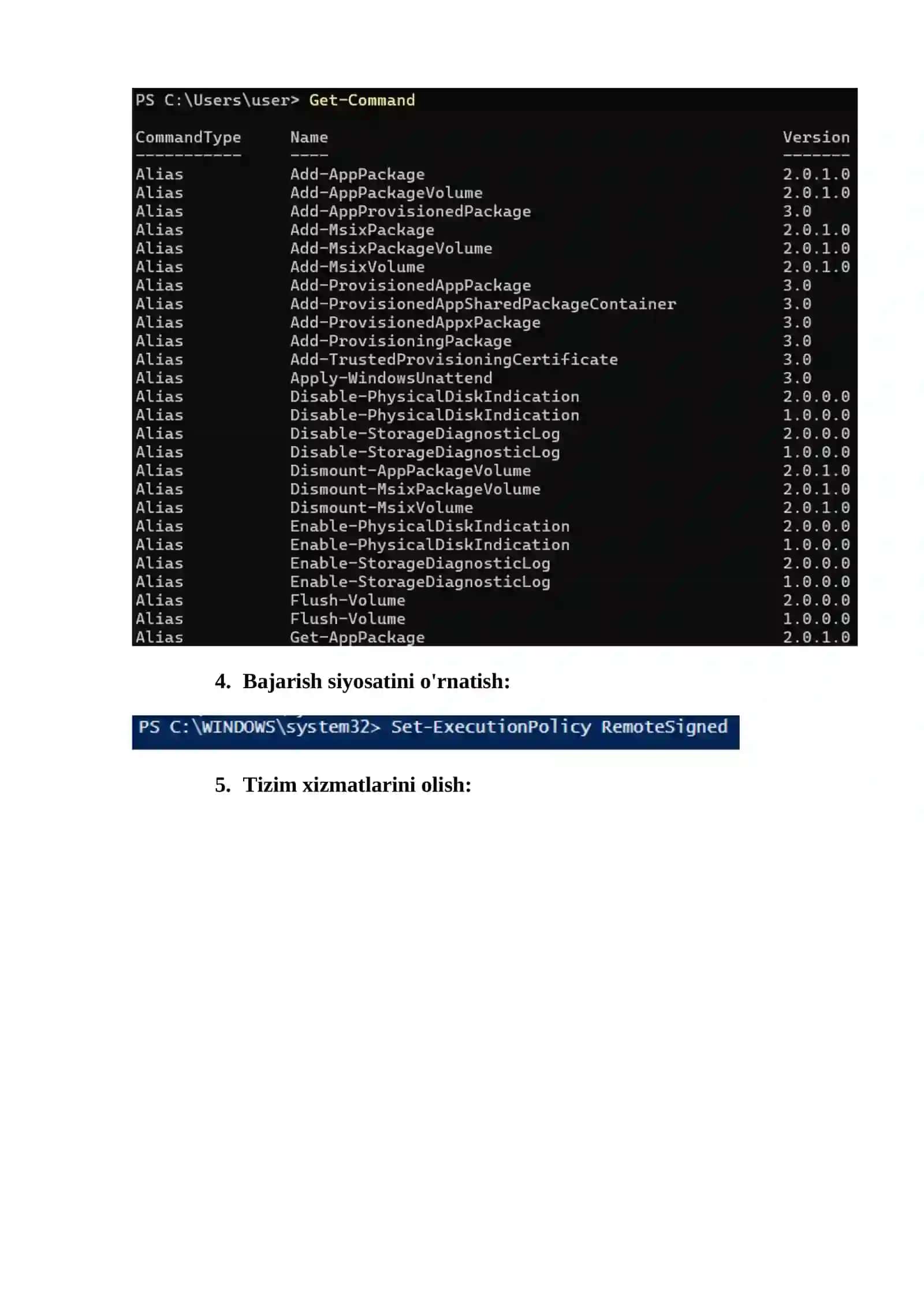 PowerShell senariy yaratish. Amaliy ish 3