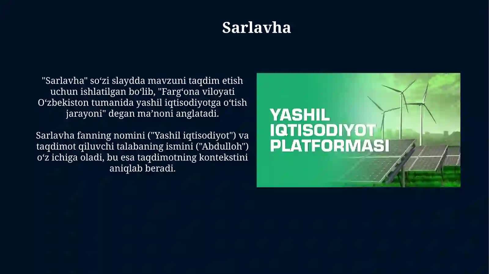 Yashil iqtisodiyot tizimida Fargʻona viloyati Oʻzbekiston tumani 3
