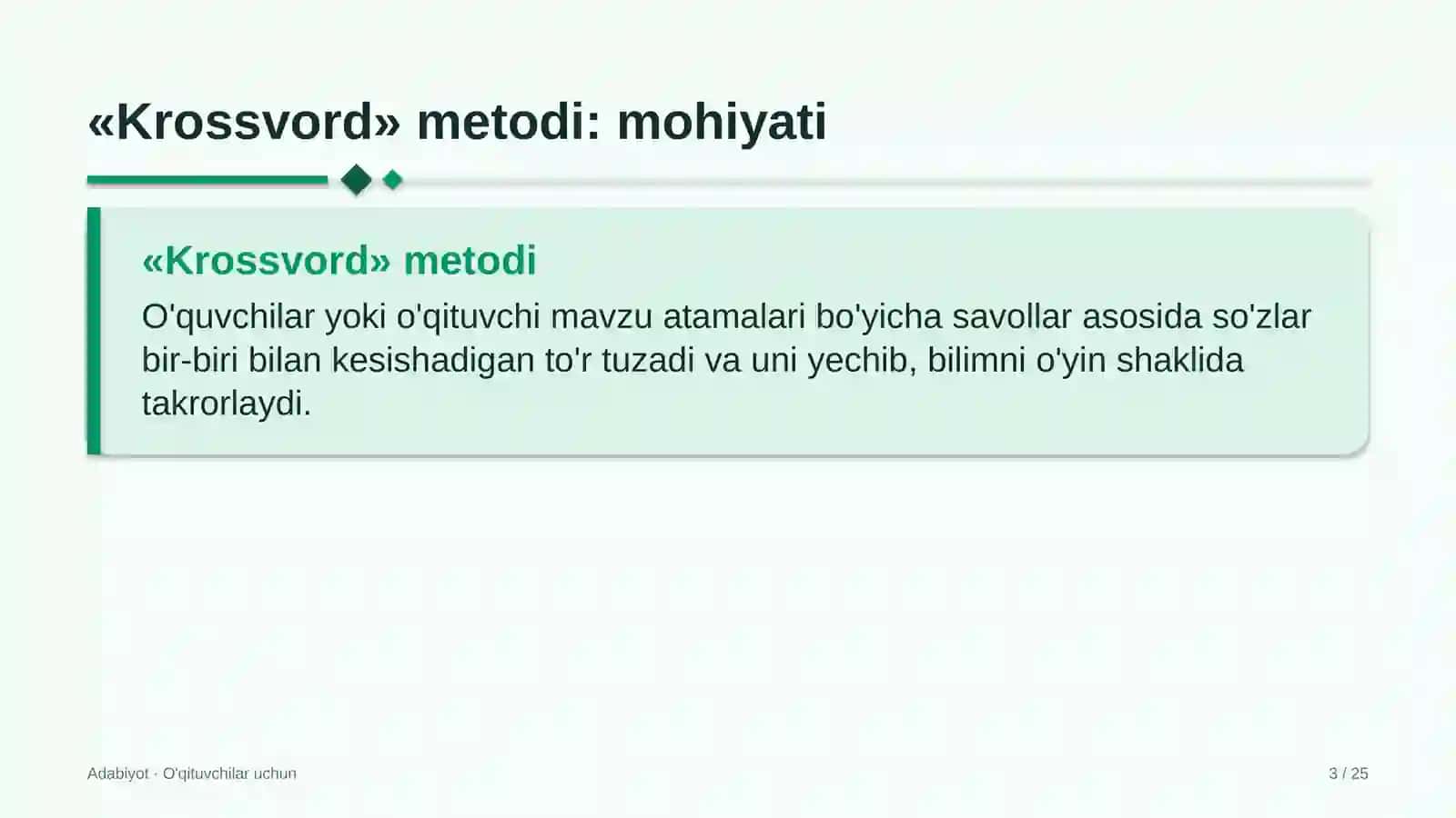 adabiyot darslarida krossvord metodidan foydalanish 8192 3