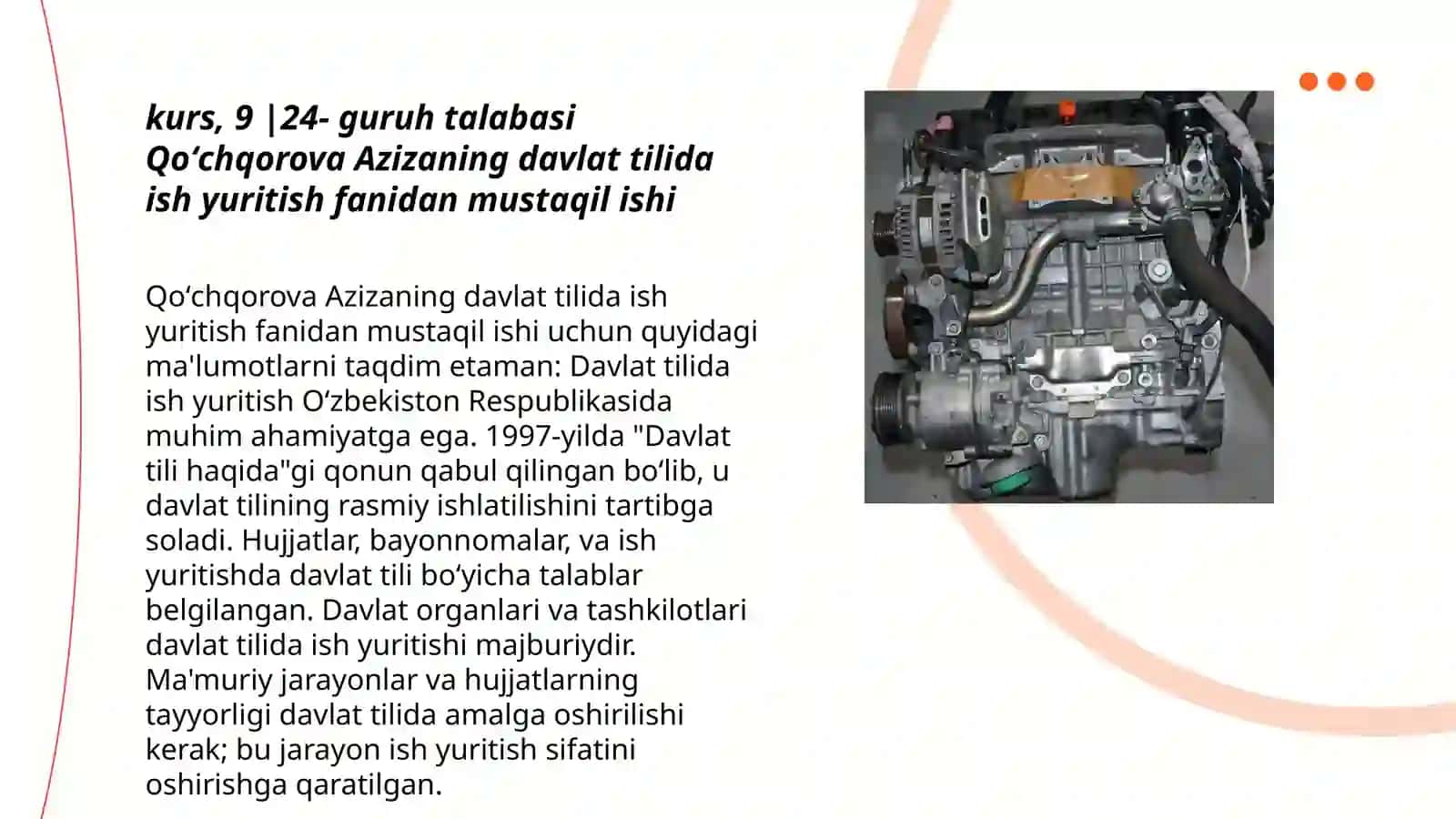 Qoʻchqorova Azizaning davlat tilida ish yuritish fanidan mustaqil ishi 3