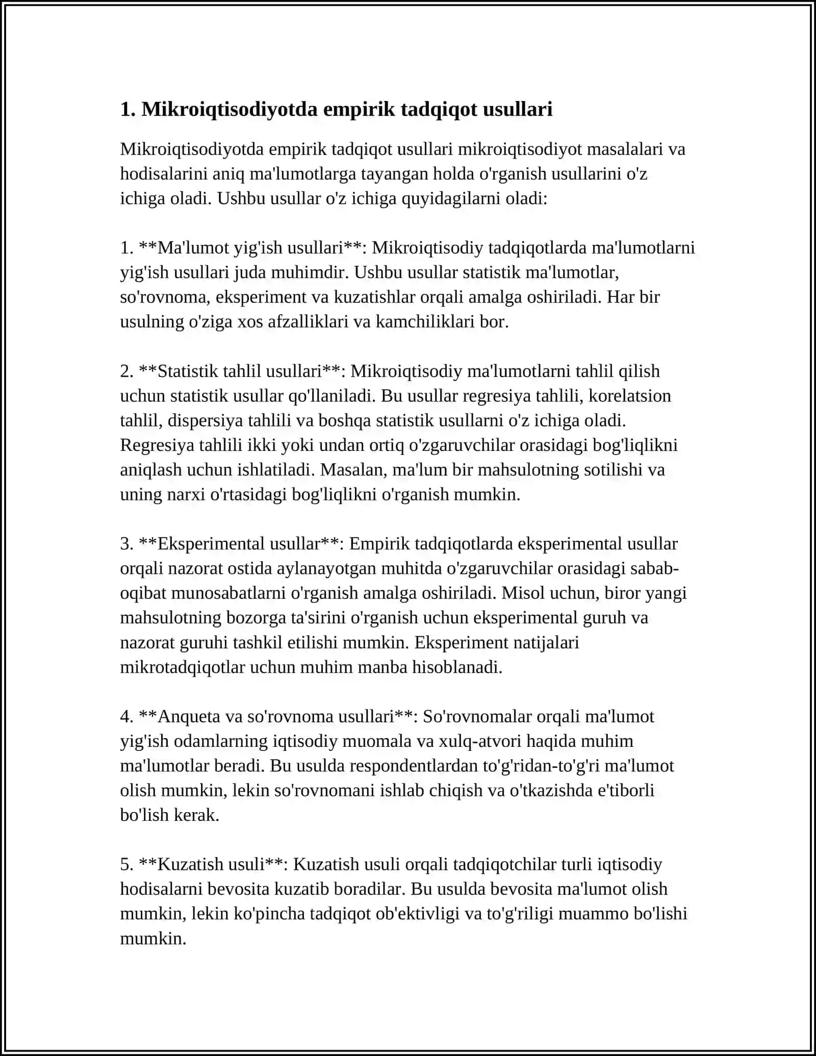 MIKROIQTISODIYOTNING TADQIQOT USULLARI 3
