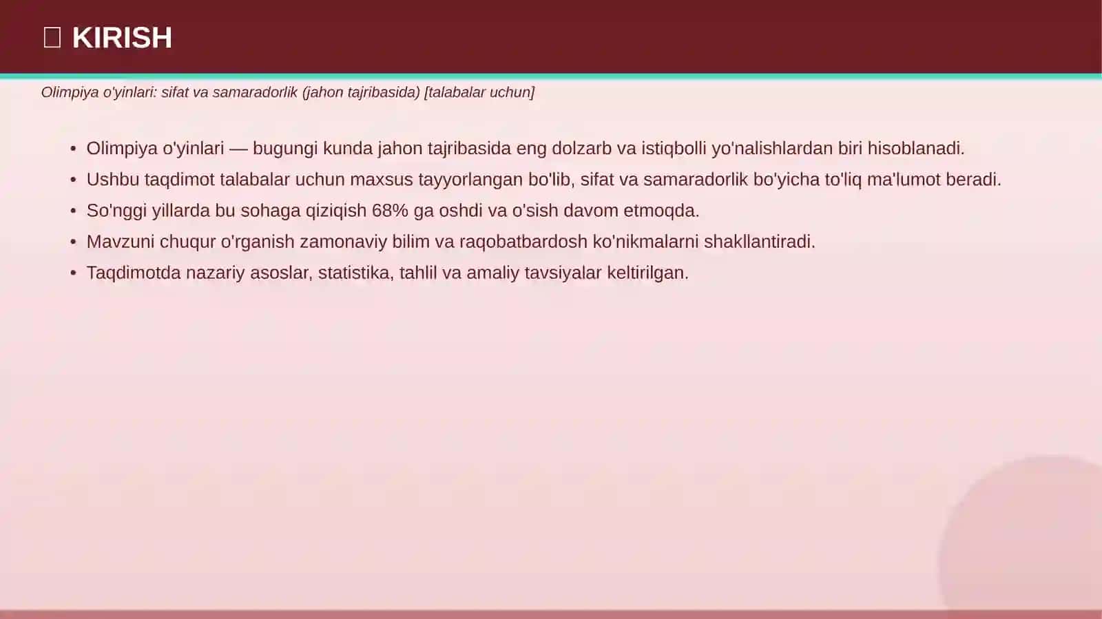 Olimpiya o'yinlari: sifat va samaradorlik 3