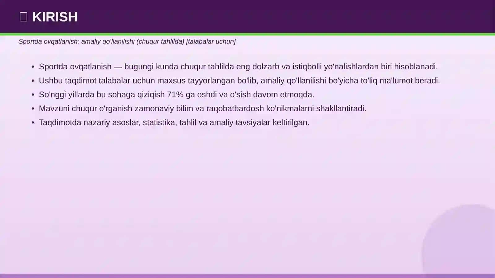 SPORTDA OVQATLANISH 3
