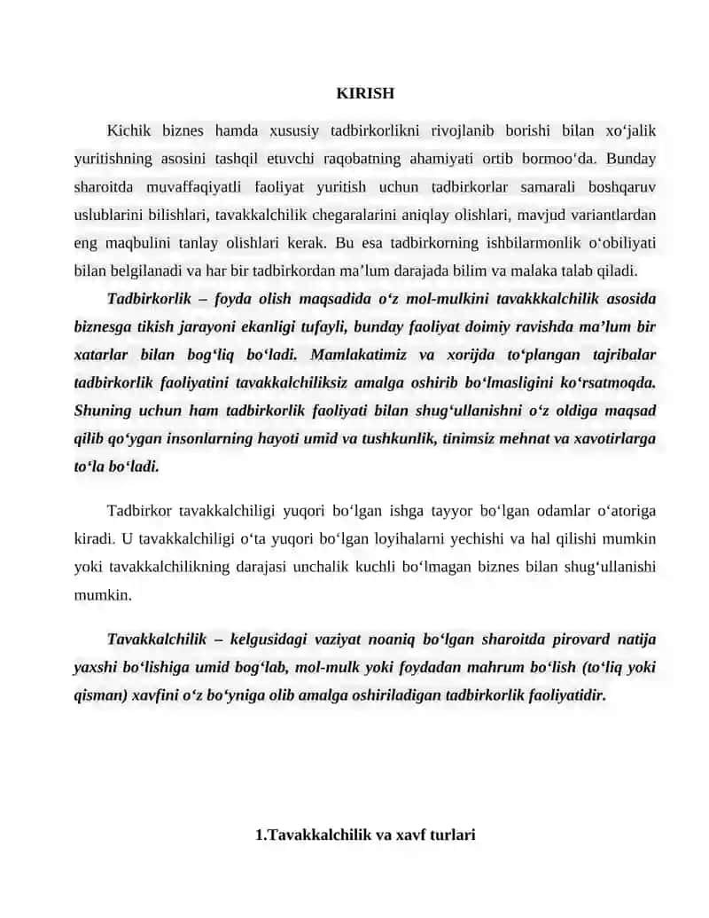 BOZOR IQTISODIYOTI DAVRIDA TAVAKKALCHILIK VA UNING VUJUDGA KELISHI 3