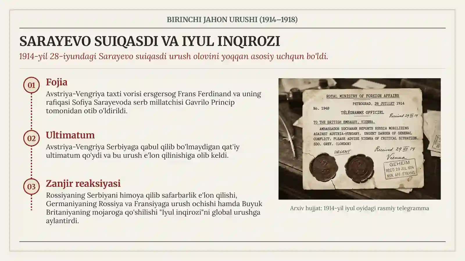 BIRINCHI JAHON URUSHI (1914–1918) 3