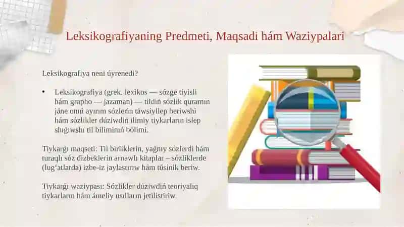 Leksikografiya (Qaraqalpaq tilinde) 3