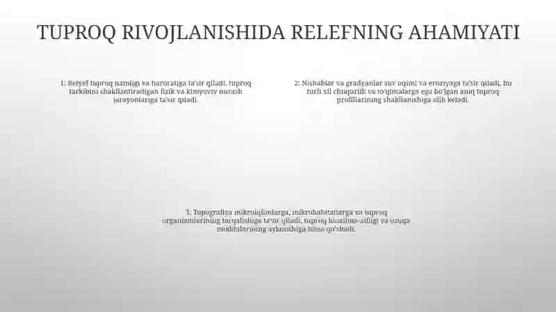Tuproq Hosil BoʻLishida Relyefning Ahamiyati 3