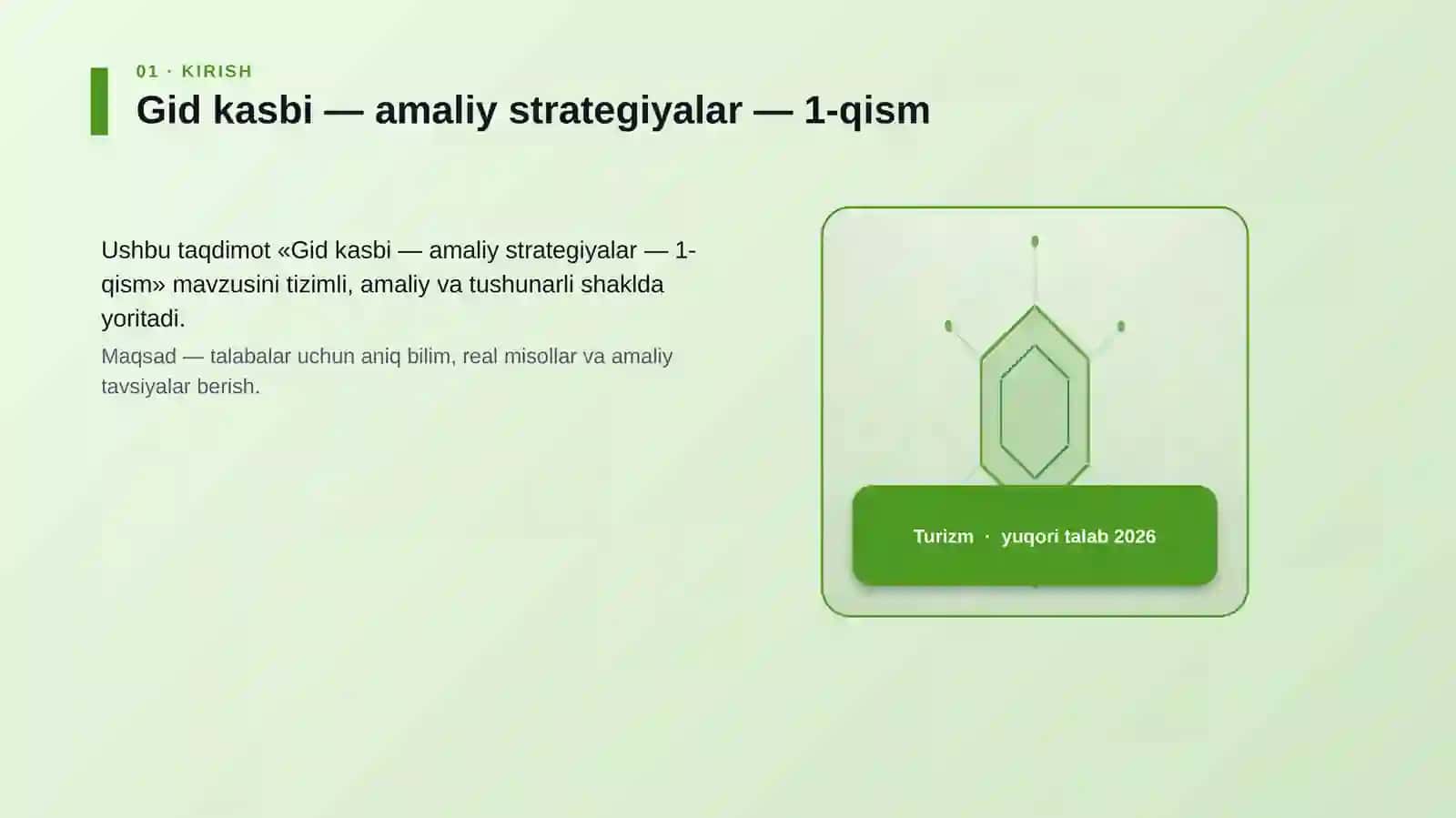 Gid kasbi — amaliy strategiyalar — 1-qism 3