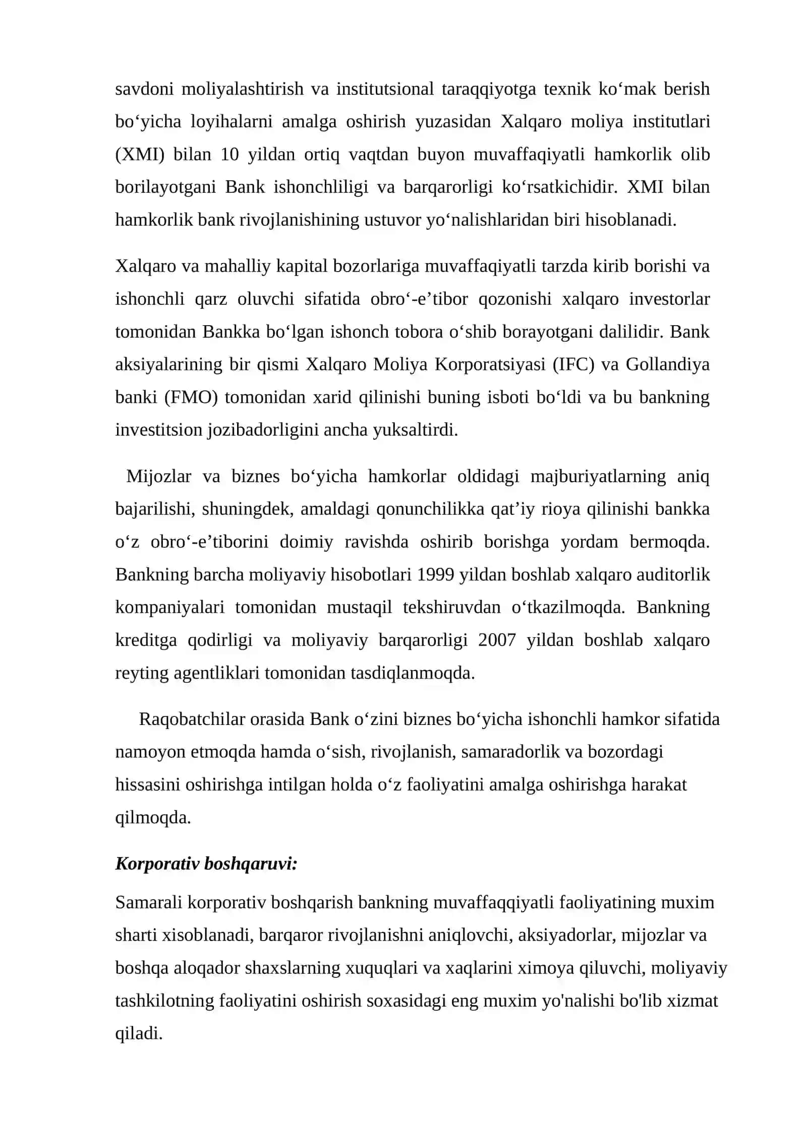 Bank ishi bo'yicha tanishtiruv amaliyot hisoboti 3