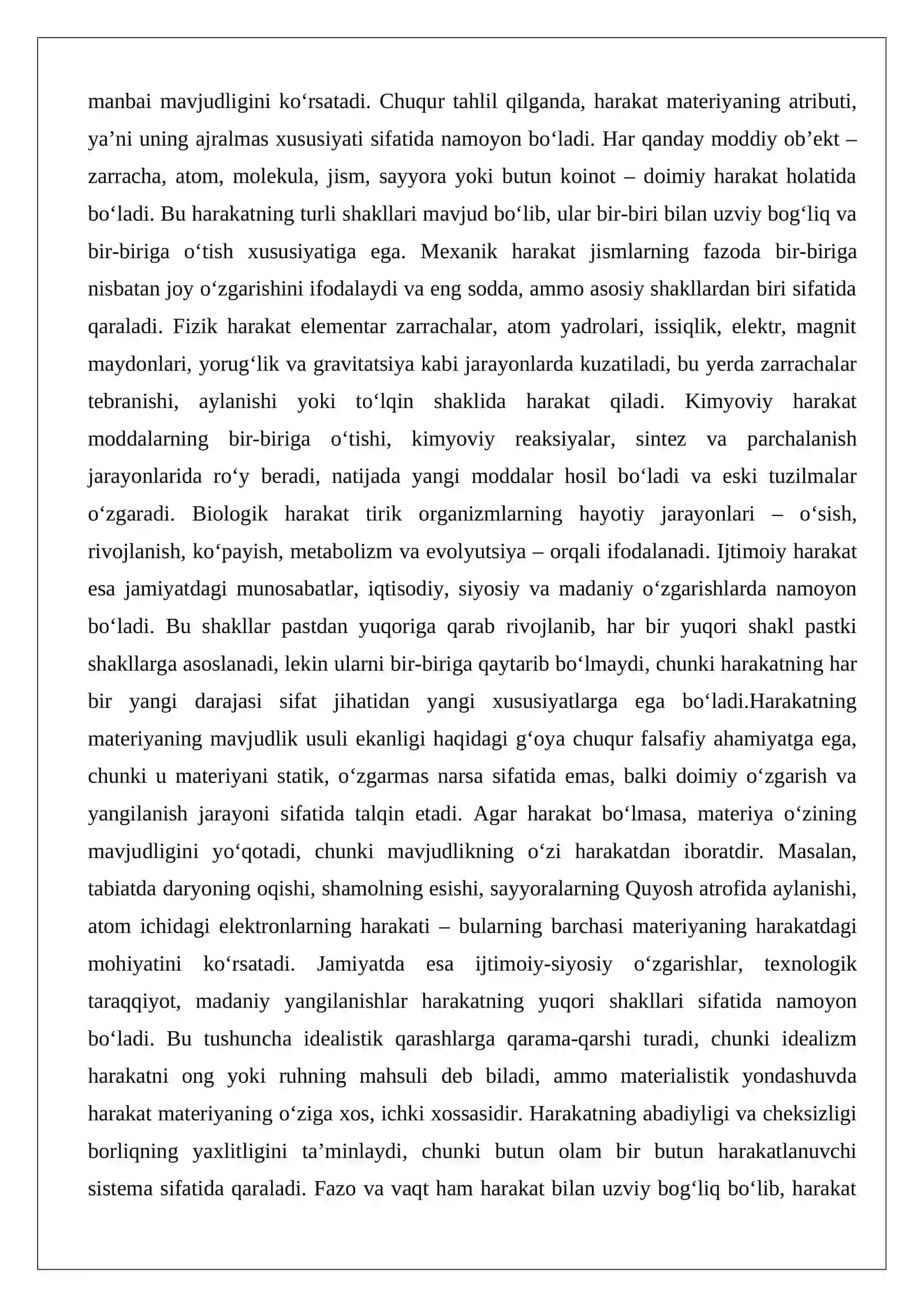 Harakatning mohiyati va shakllari 3