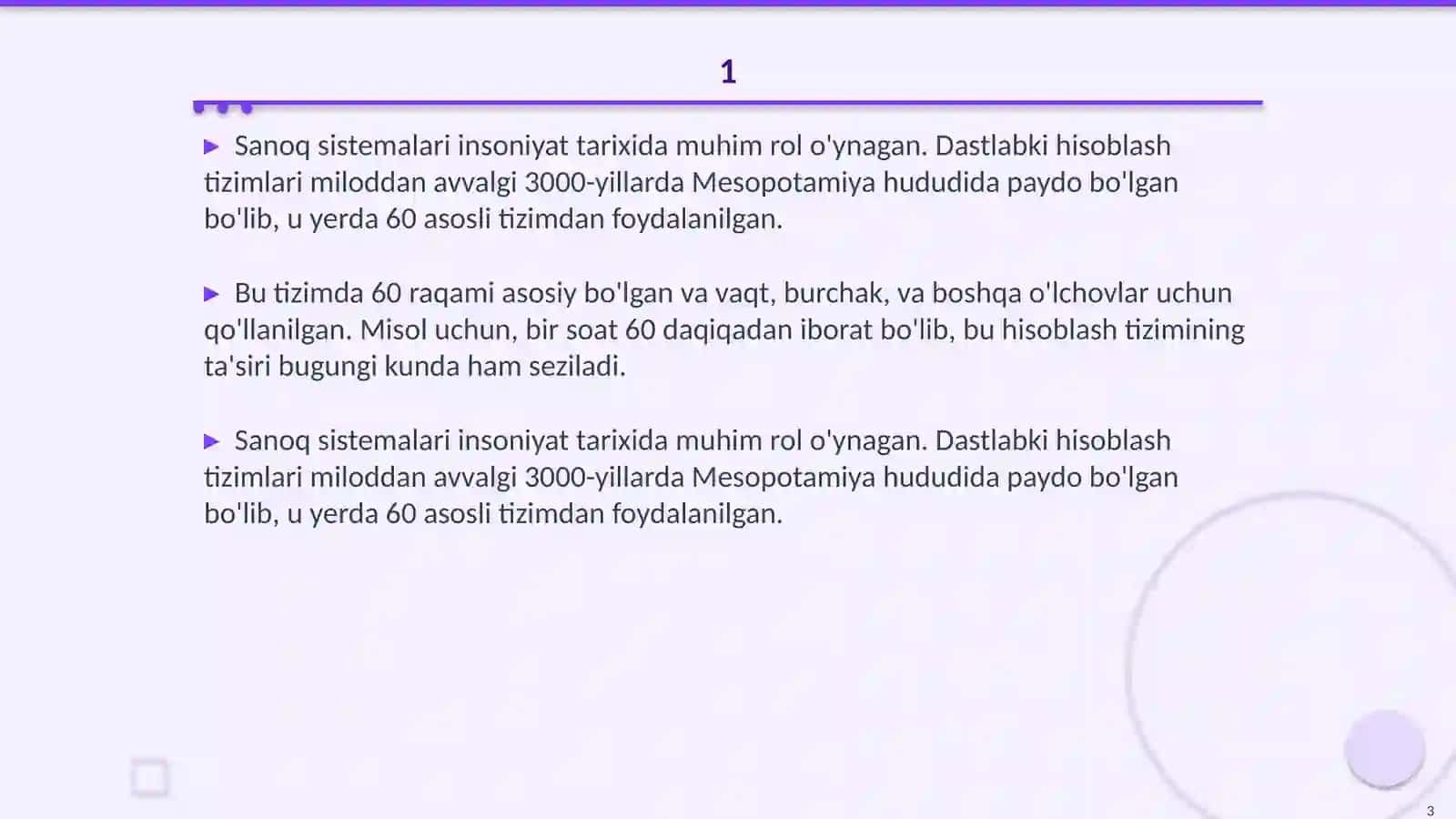 Sanoq sestemalari haqida tarixiy ma'lumotlar 3
