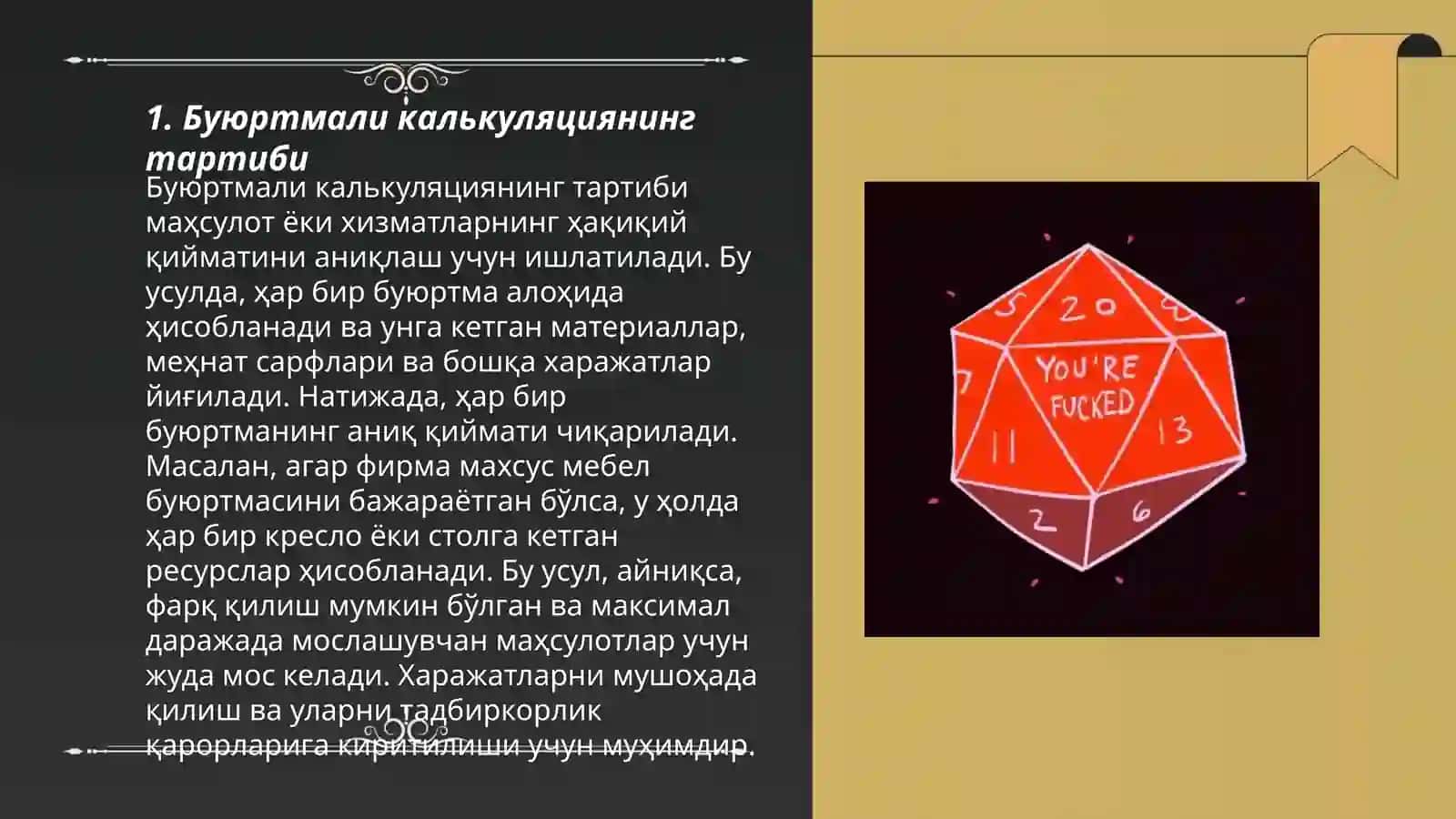 Буюртмали калькуляция килиш усули 3