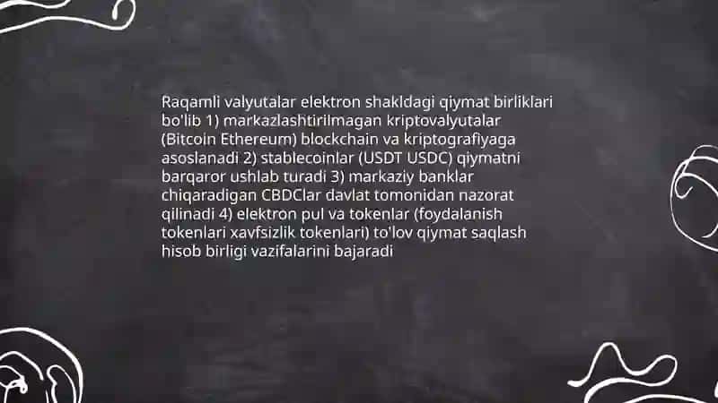 Raqamli valyutalar va elektron pul tizimlari 3