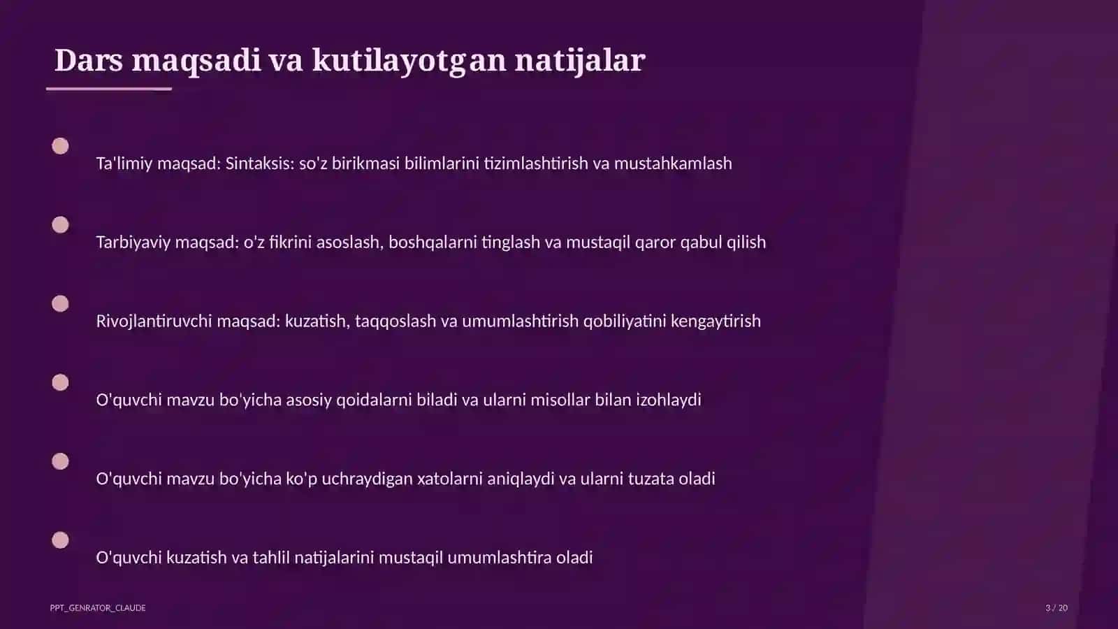 Sintaksis: so'z birikmasi (8-sinf) 3