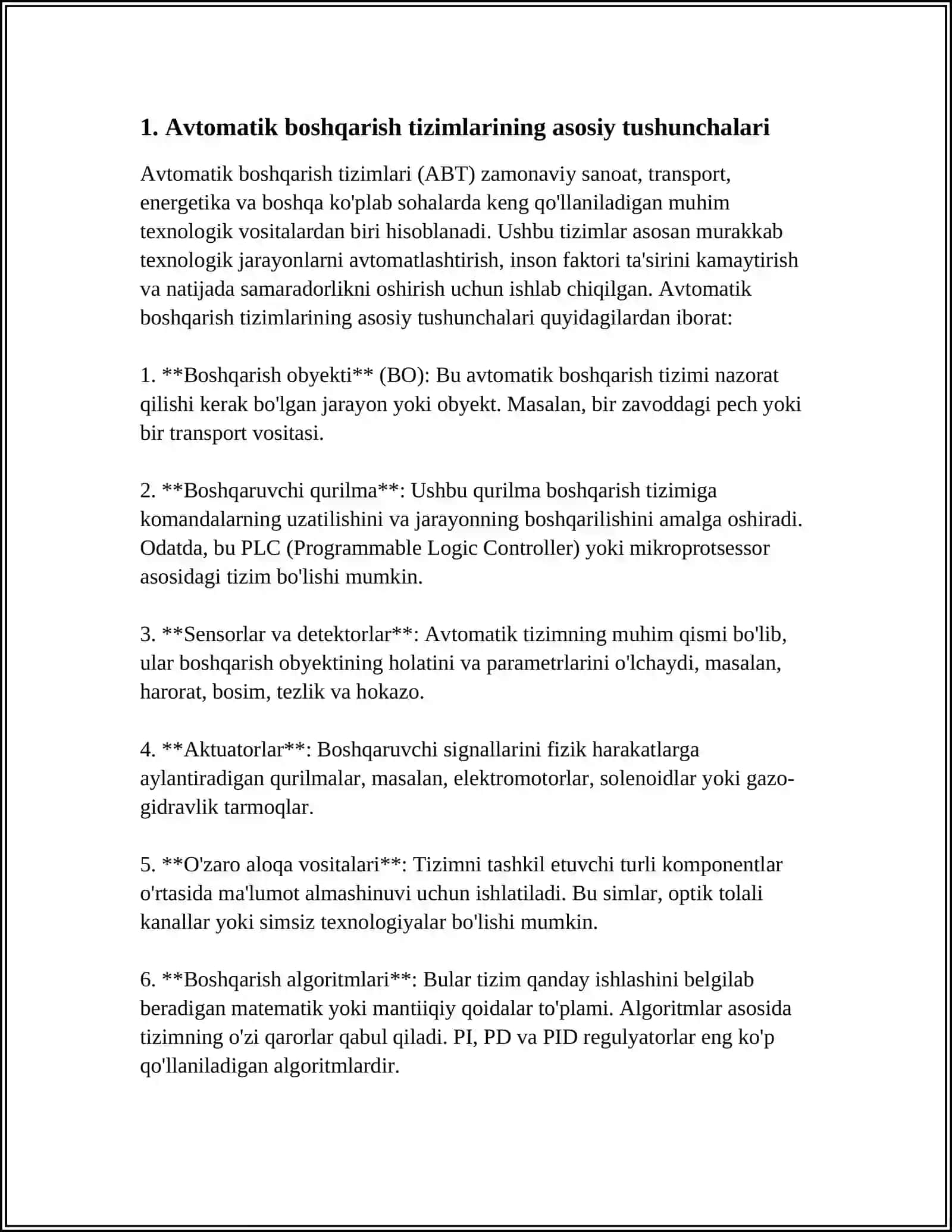 AVTOMATIK BOSHQARISH TIZIMLARI HAQIDA MAʼLUMOT 3
