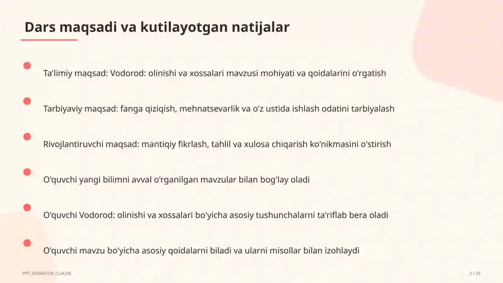 Vodorod: olinishi va xossalari (7-sinf) 3