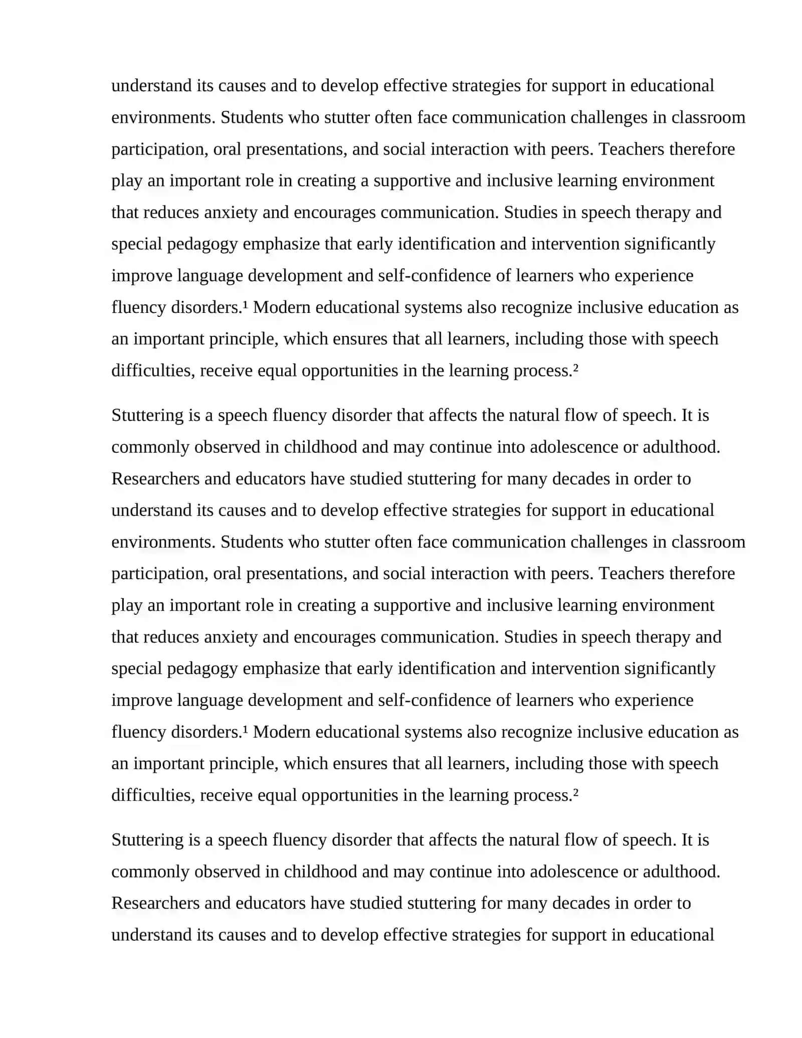 Deep Research Techniques for Addressing Stuttering in the Classroom 3
