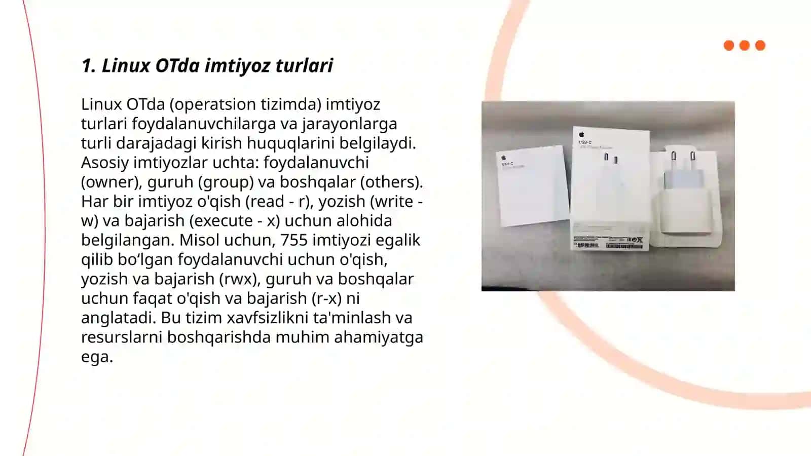 Linux OTda imtiyozlar turlari, fayl va kataloglar uchun foydalanishni boshqarish tartibi 3