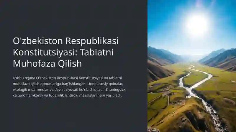 O'zbekiston Respublikasi Konstitutsiyasi: Tabiatni Muhofaza Qilish 3