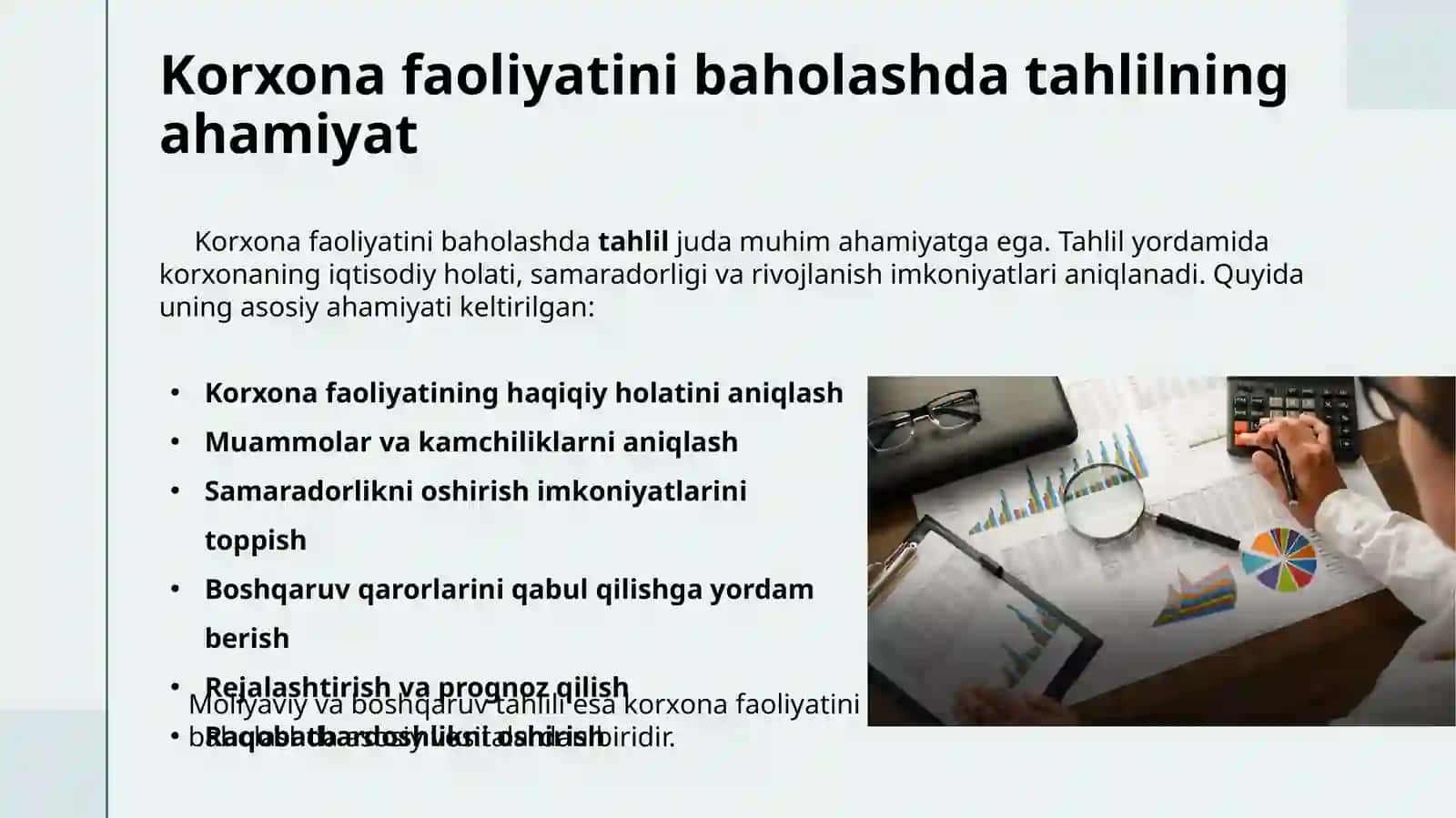 Moliyaviy va boshqaruv tahlili 3