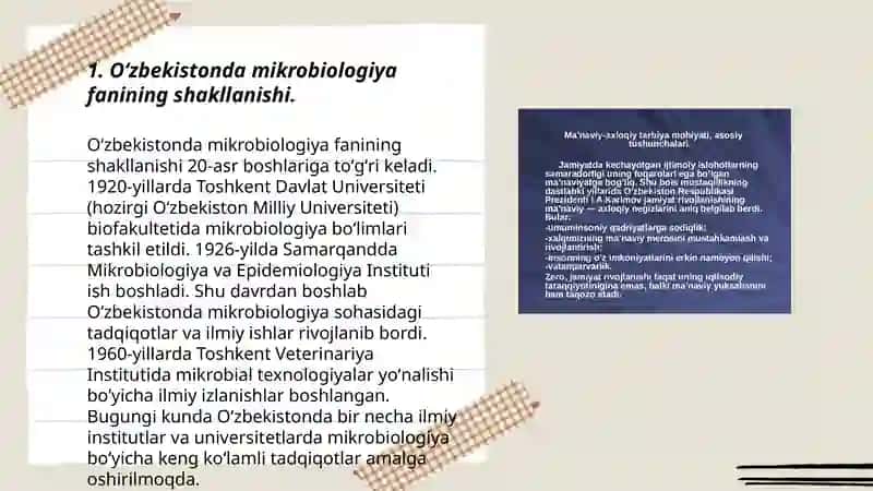 O'zbekistonda mikrobiologiya, virusologiya, immunologiya fanini tarixi va uning xissa qo'shgan olimlar 3