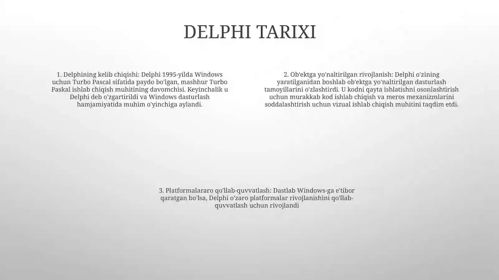 Delphi Dasturlash Muhiti 3