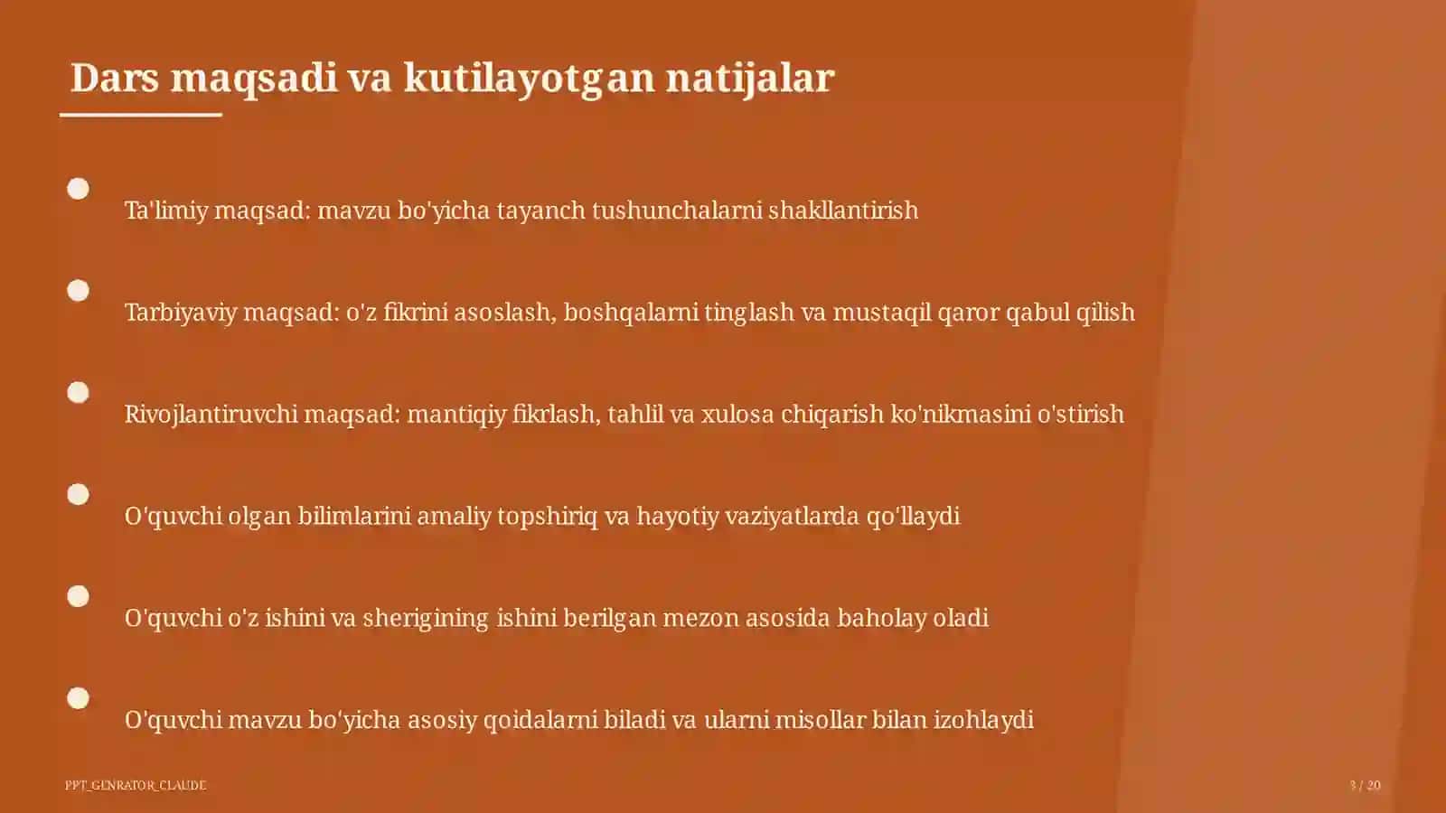 Tabiiy fanlar soati 3