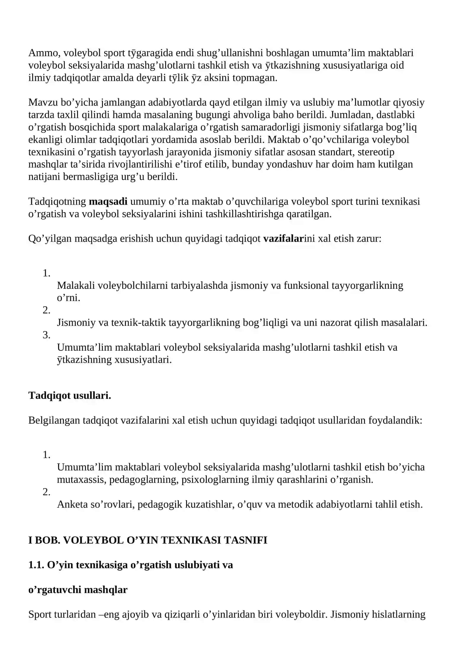 Voleybol texnikasini o’rgatish 3
