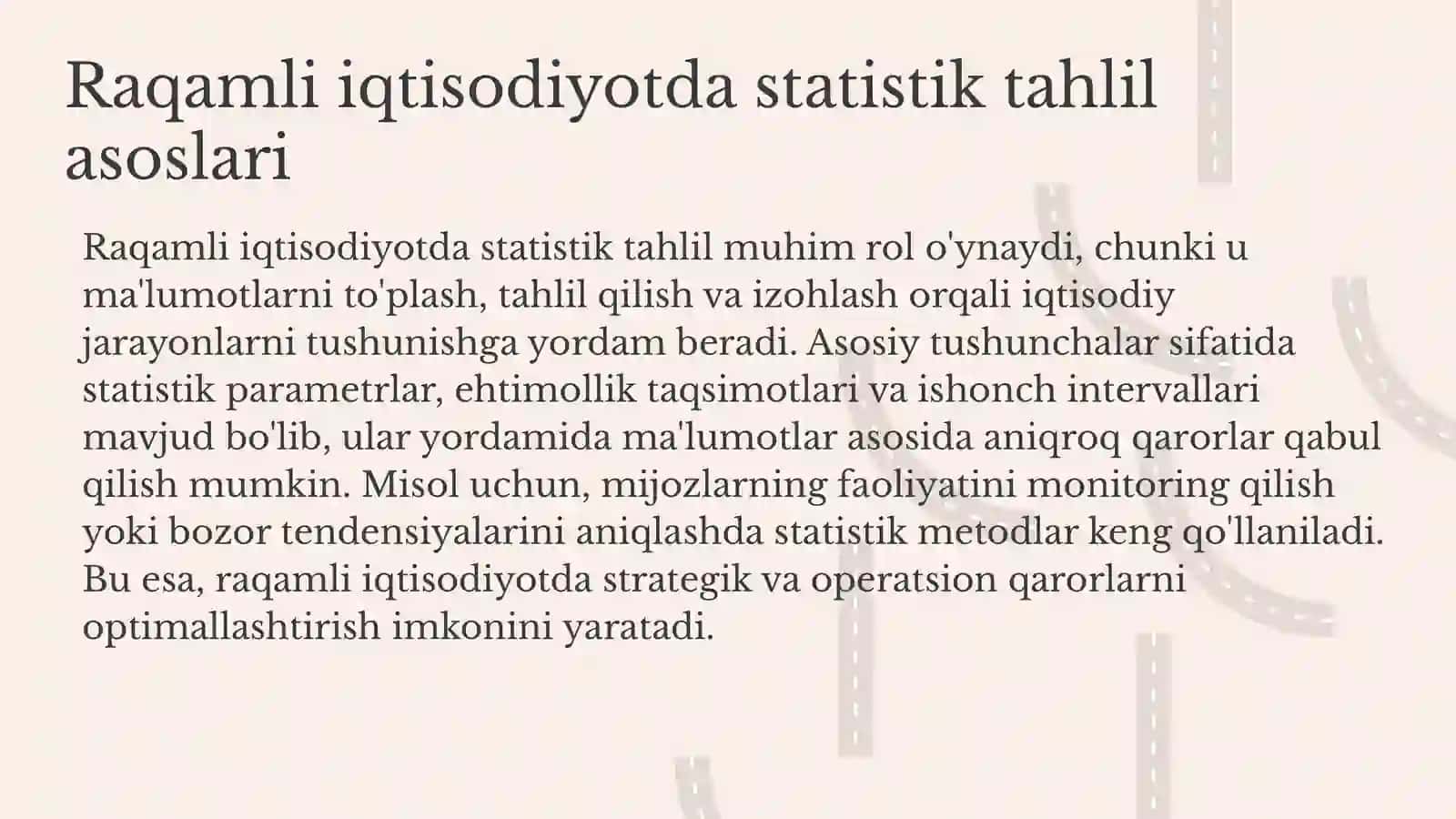 Raqamli iqtisodiyotda statistik tahlil ва Raqamli iqtisodiyotda risklarni boshqarish 3