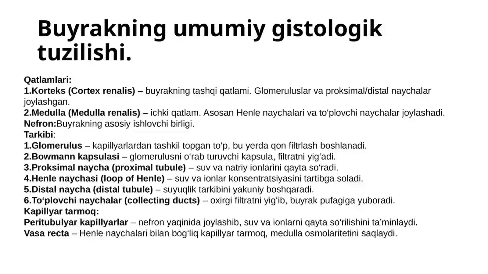 Buyrakning umumiy gistologik tuzilishi 3
