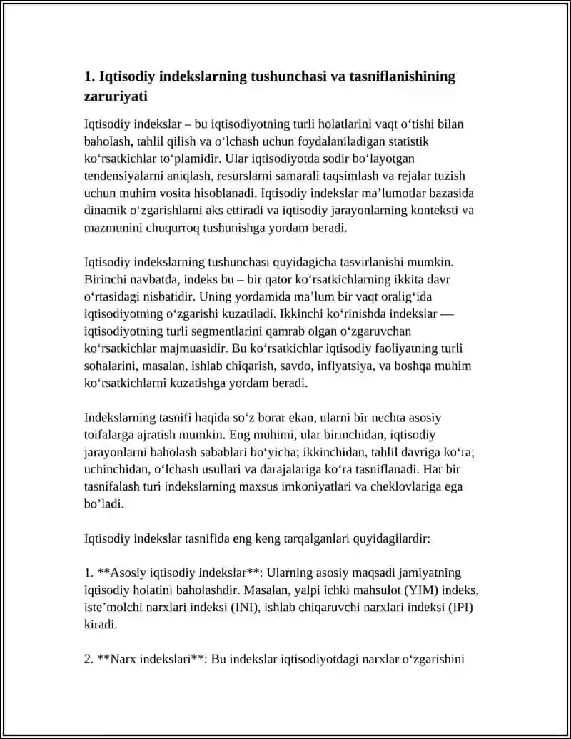 IQTISODIY INDEKSLARNING TASNIFLANISHI (KLASSIFIKATSIYASI) 3