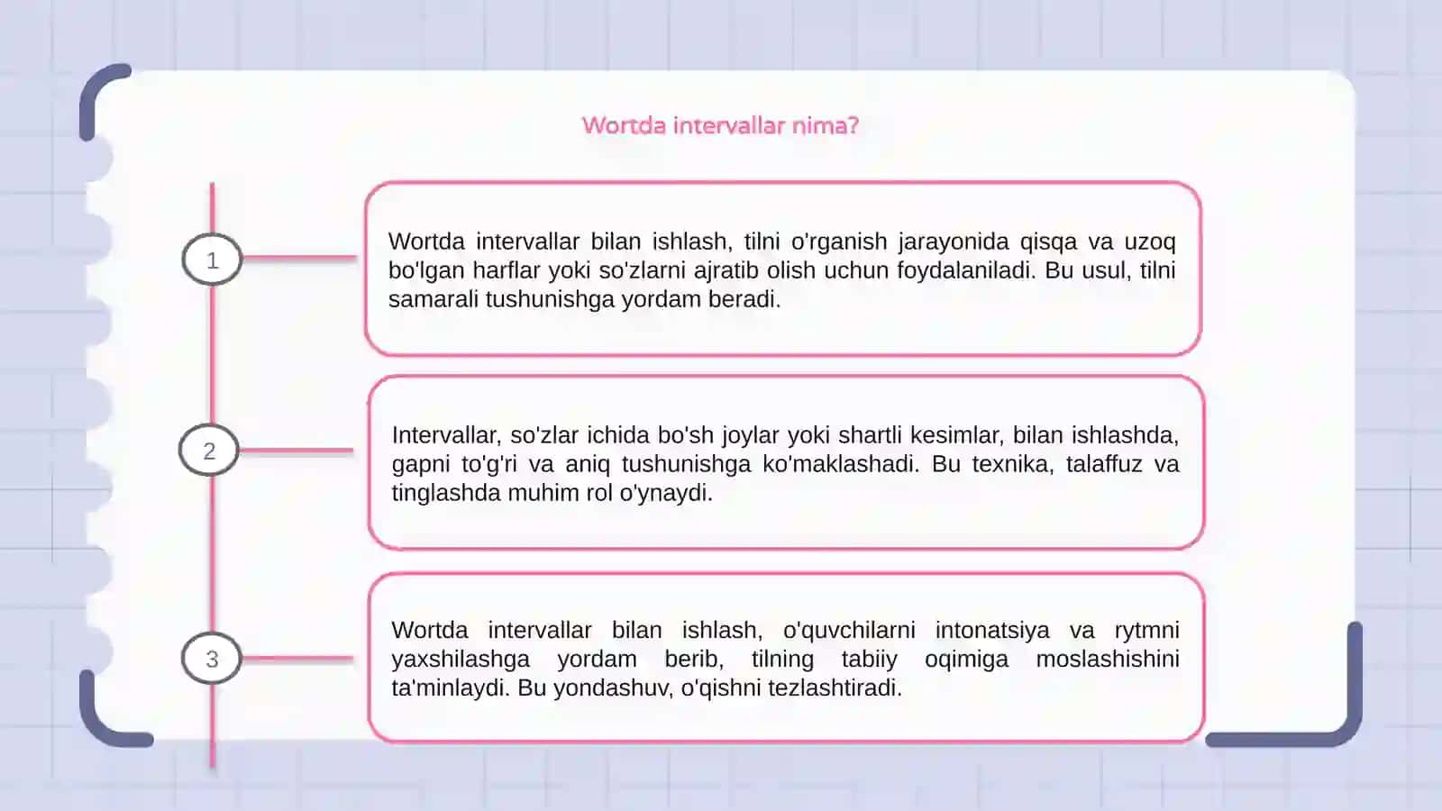 Wortda intervallar bilan ishlash 3