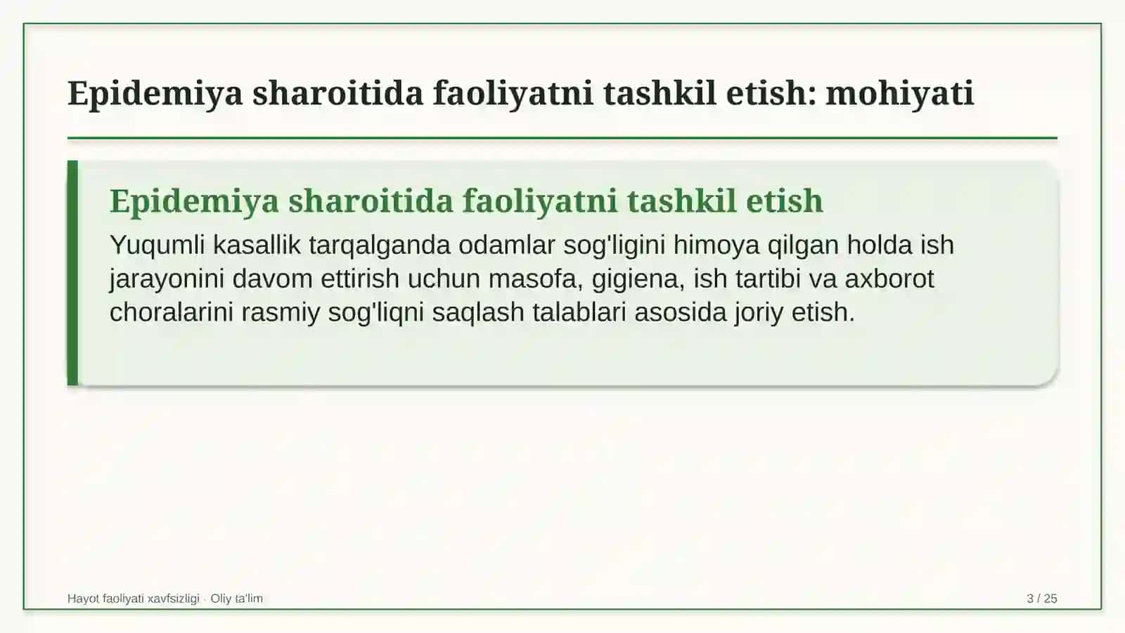 Xorijiy universitetlar filiallarida epidemiya sharoitida faoliyatni tashkil etish 3