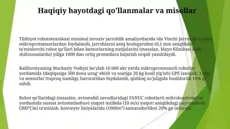 Mikrokontrollerlar robotlar iģish 3