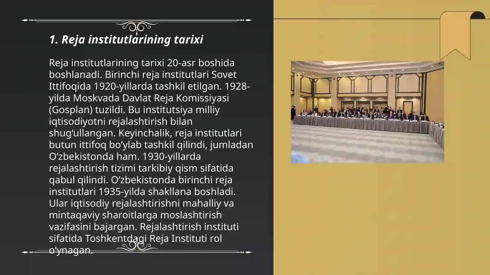 Reja institutlari - Tarixi va rivojlanishi 3