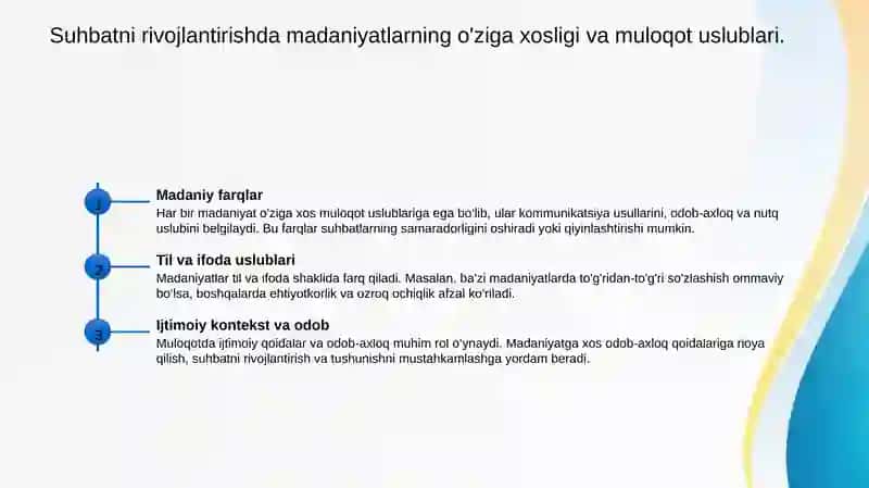 Suhbatni rivojlantirish va tanqid qilish 3