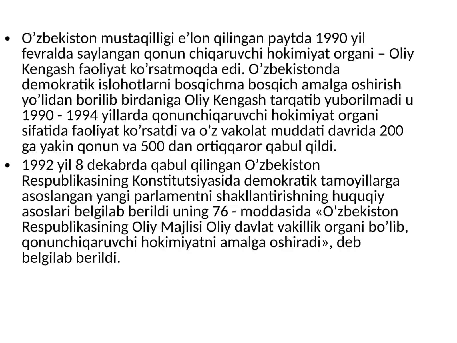 Qonun chiqaruvchi hokimiyat tushunchasi va uni tashkil qilish tartibi 3
