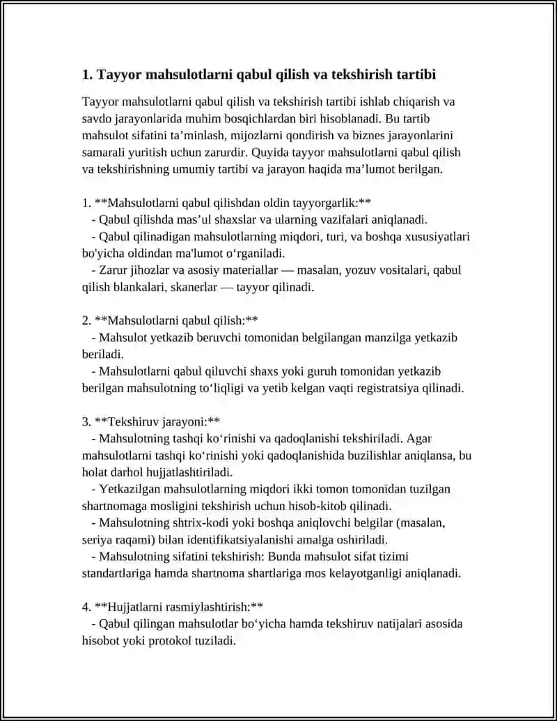 TAYYOR MAHSULOT VA UNI HISOBGA OLISH 3