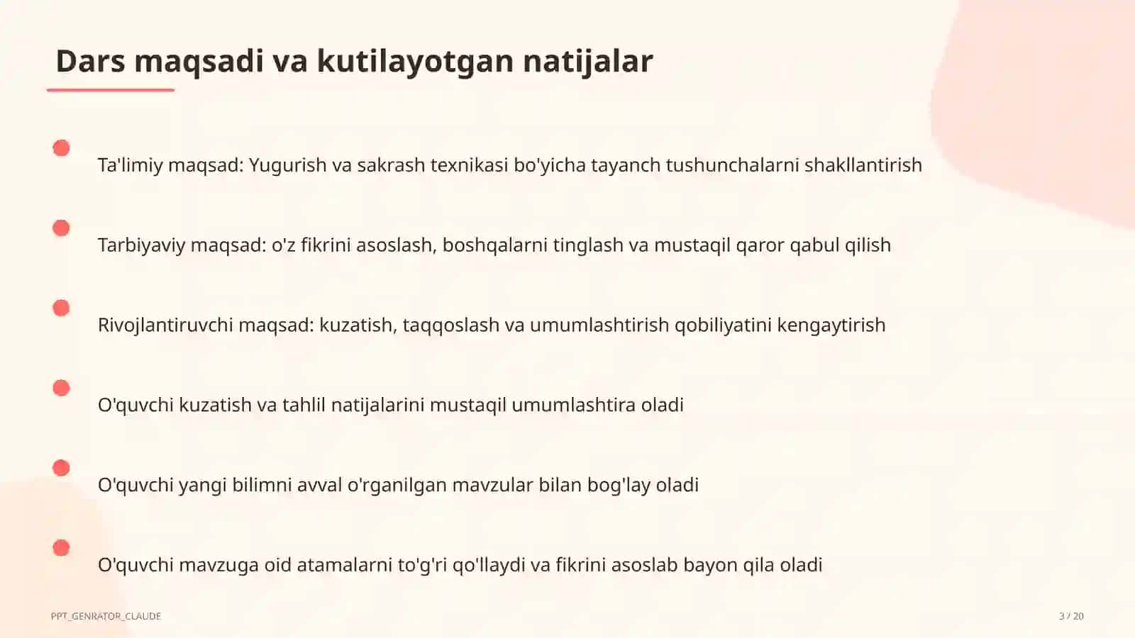 Yugurish va sakrash texnikasi (2-sinf) 3