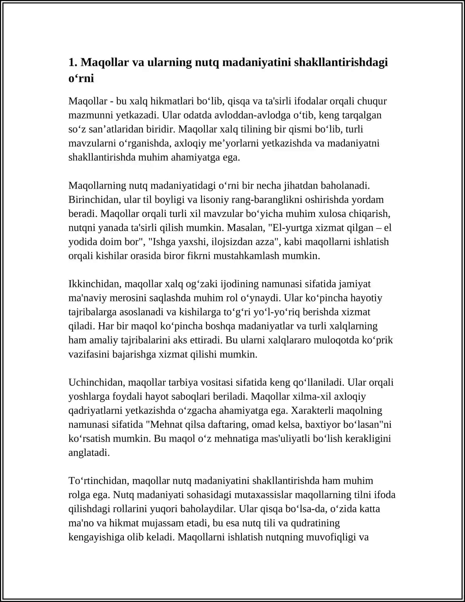 OʻZBEK XALQ OGʻZAKI IJODI NAMUNALARIDAN NUTQ MADANIYATIGA DOIR MISOLLAR 3