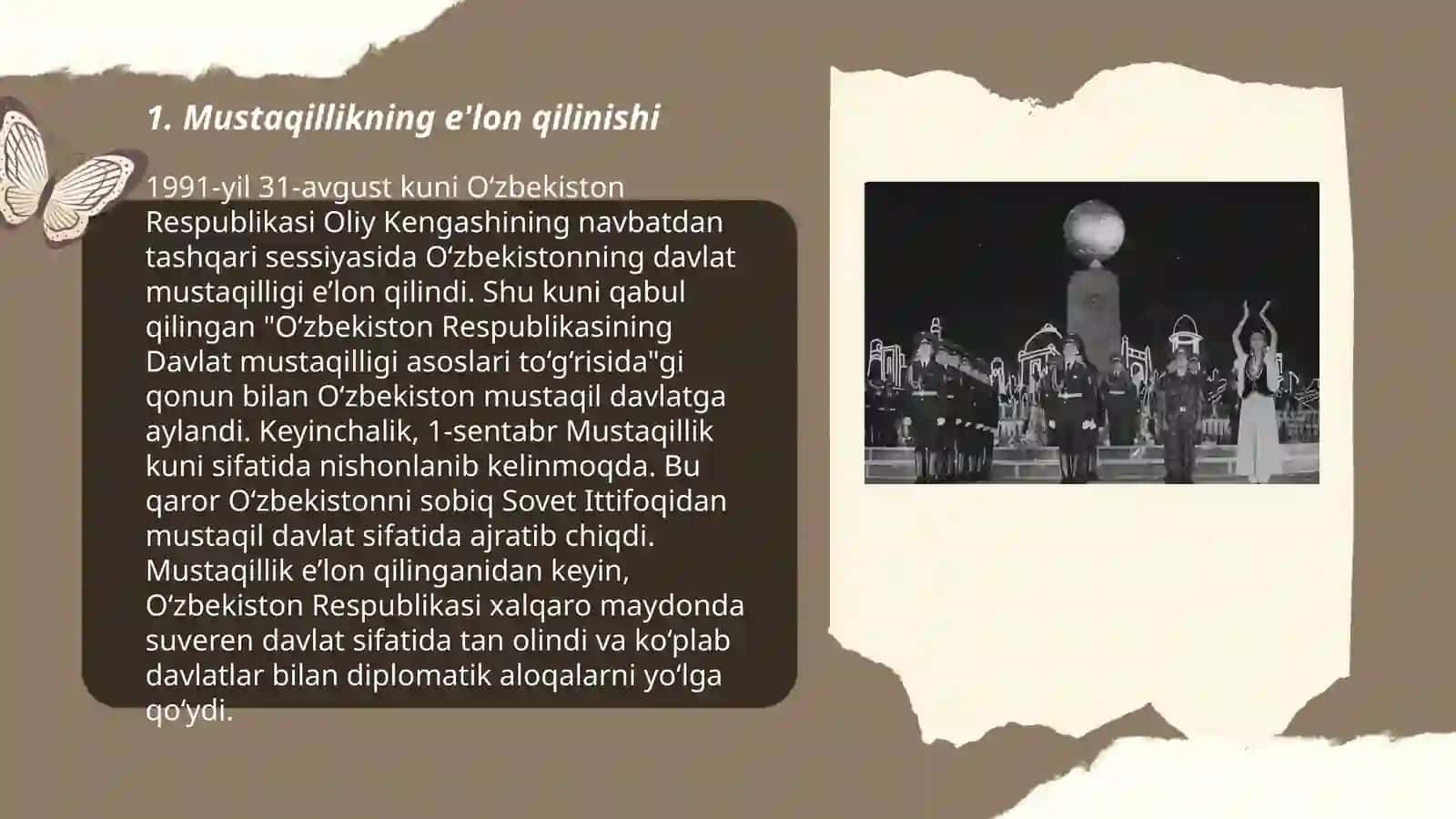 Mustaqil O'zbekistonning tashkil topishining tarixiy ahamiyati, o'ziga xos istiqlol taraqqiyoti 3