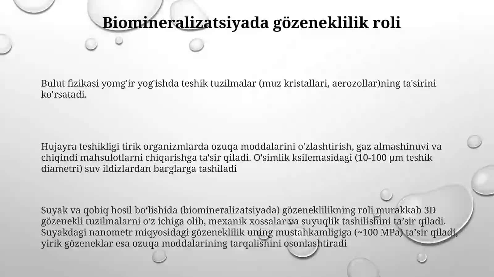 Bulutlar va gözenekli tuzilmalarning global ekosistemlardagi o'zaro ta'siri 3