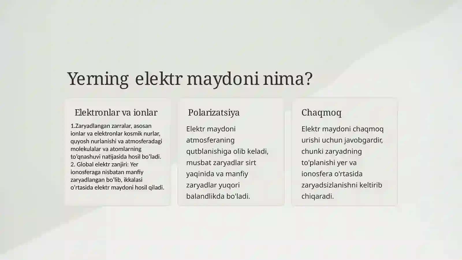 Yerning elektr maydoni 3