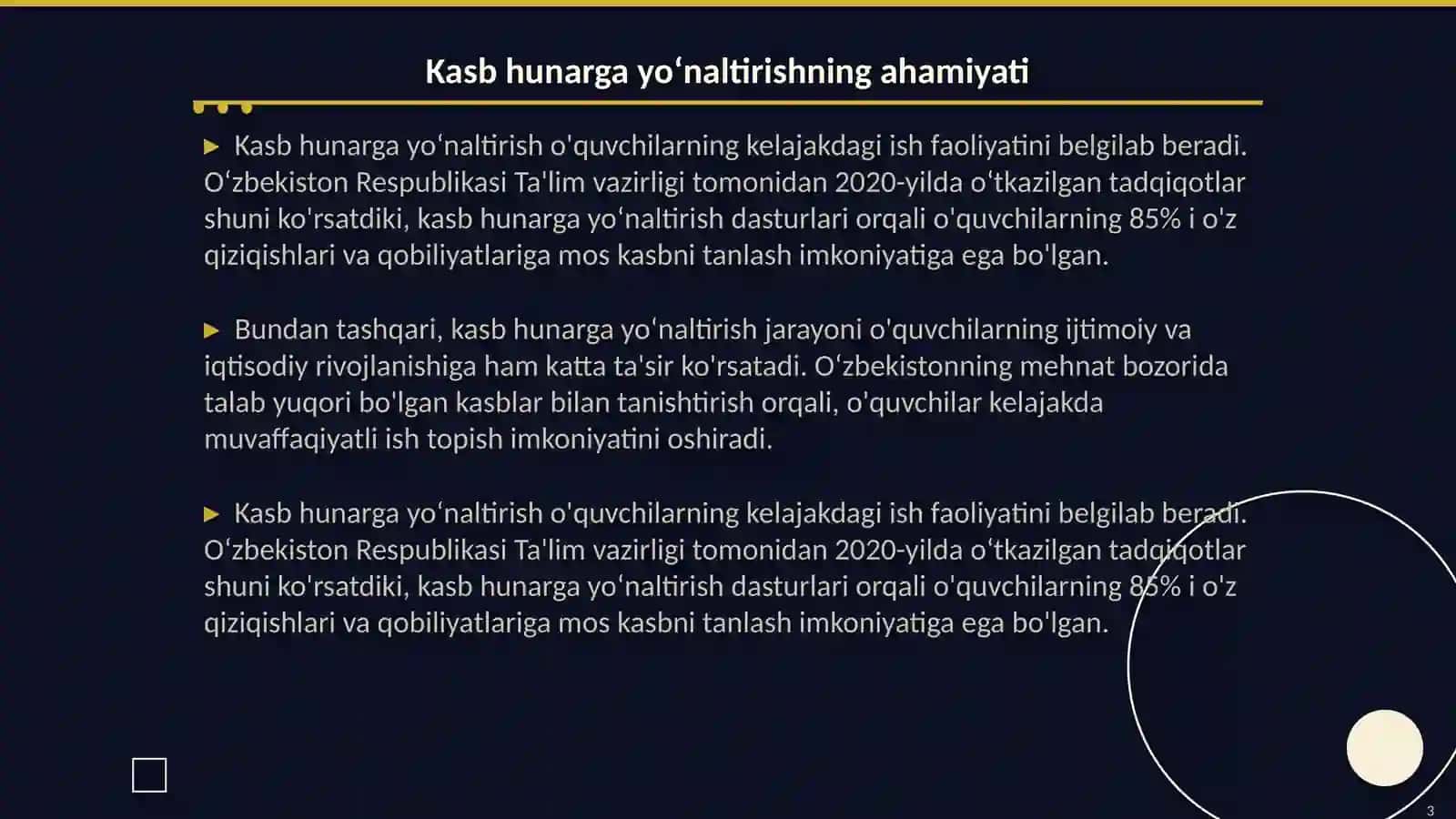Kasb hunarga yoʻnaltirish ishi 3
