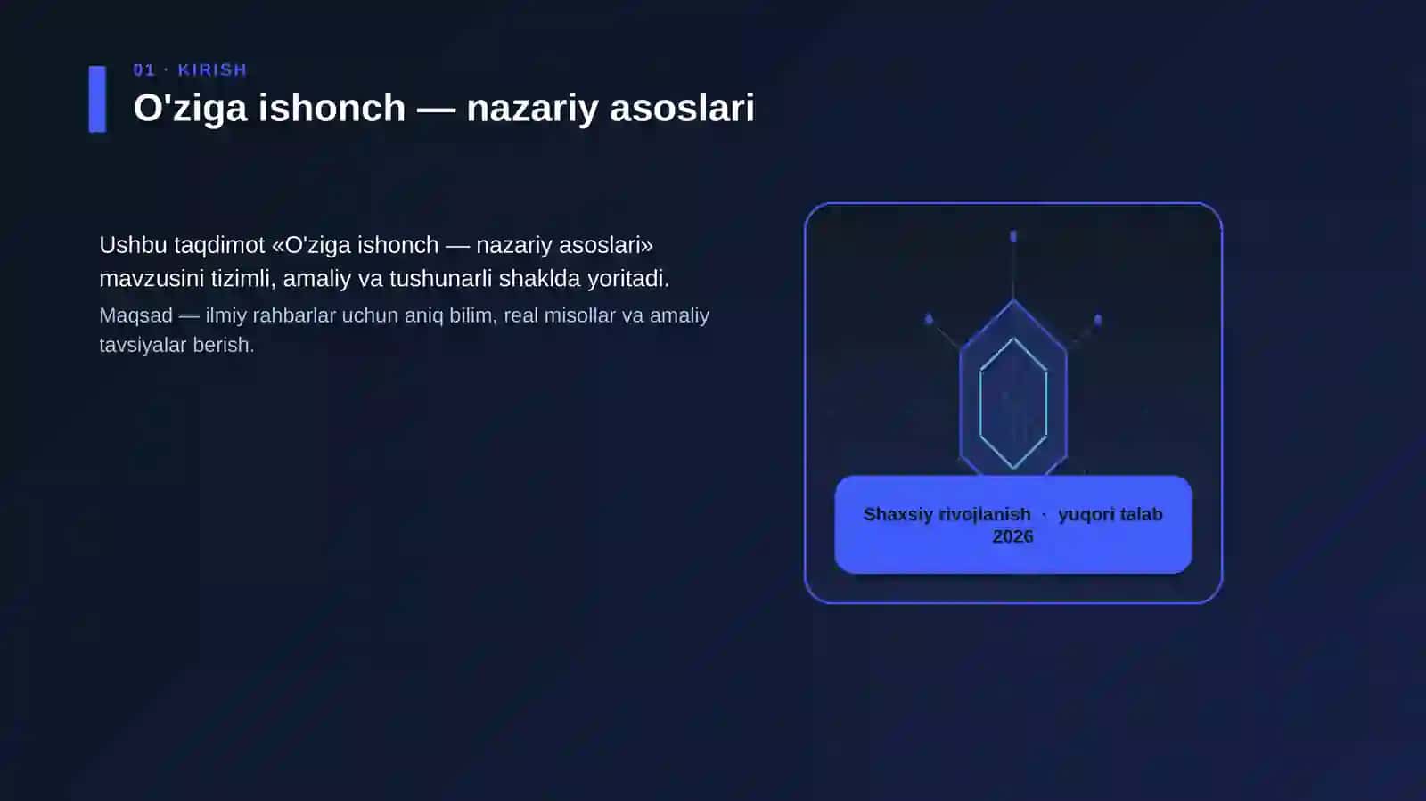 O'ziga ishonch — nazariy asoslari 3
