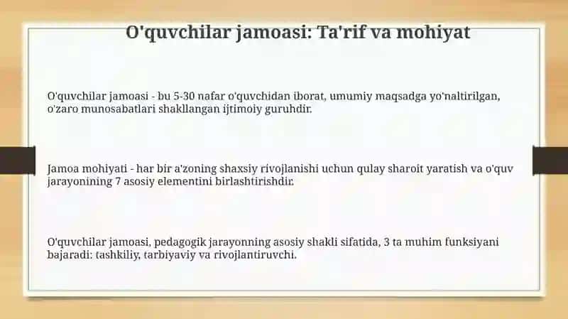 O'quvchilar jamoasi-yagona pedagogik jarayonning asosiy shakli 3
