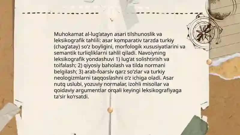 Muhokamat al-lug‘atayn asari tilshunoslik va leksikografik tahlili 3