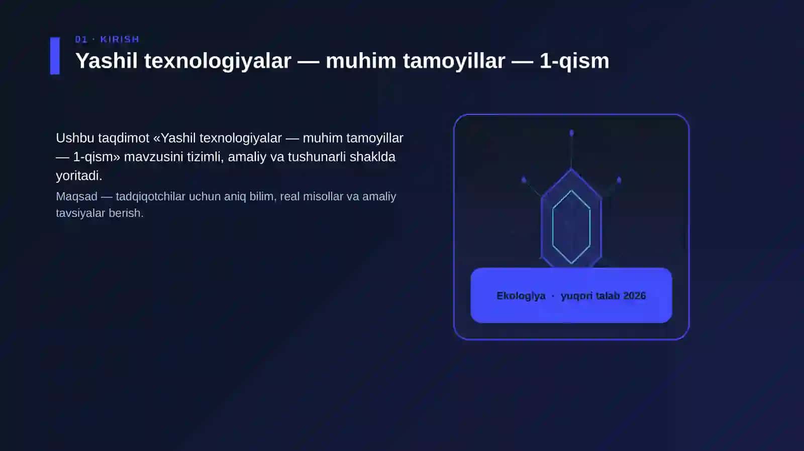 Yashil texnologiyalar — muhim tamoyillar — 1-qism 3