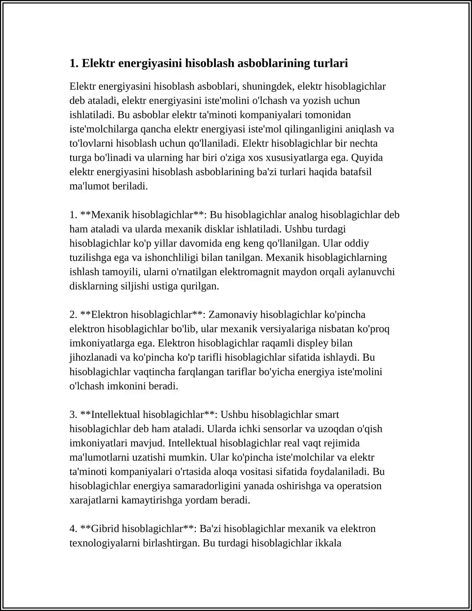 ELEKTR ENERGIYASINI HISOBLASH ASBOBLARINI TEKSHIRUVDAN O‘TKAZISH 3