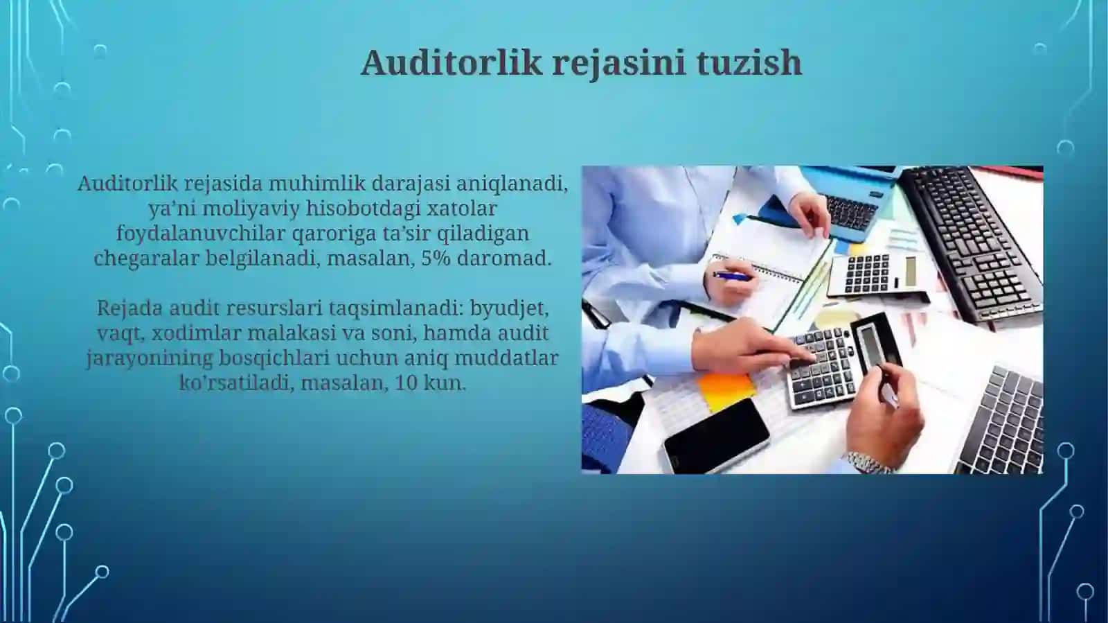 Auditorlik rejasini tuzish va risklarni baholash 3